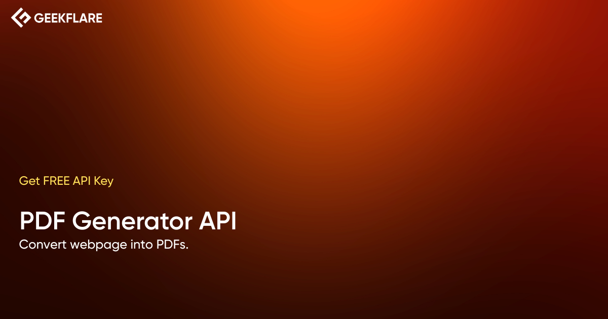 URL to PDF API